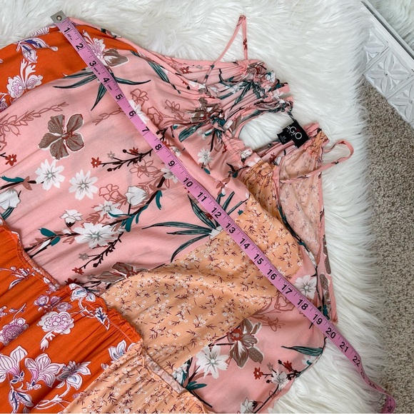 GiGiO Patchwork Floral Boho Flowy Midi Sun Dress - Picture 10 of 13